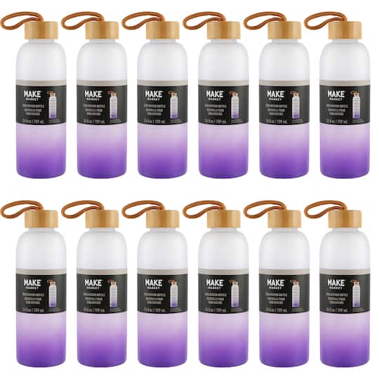 12 Pack: 24oz. Frosted Glass Sublimation Bottle by Make Market